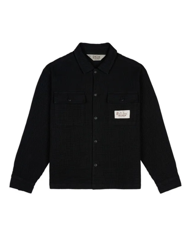 Waffle Button Front Shirt - Washed Black made by Brain Dead