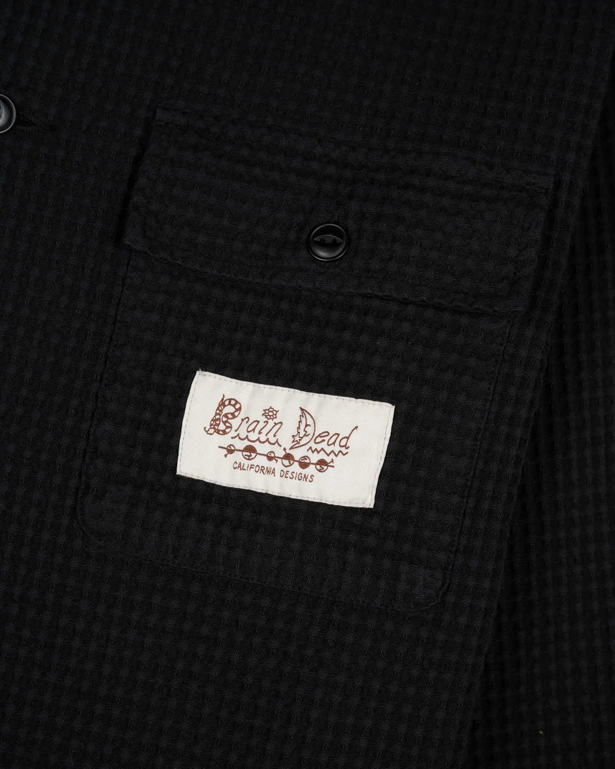 Waffle Button Front Shirt - Washed Black sold by Brain Dead product image thumbnail 4
