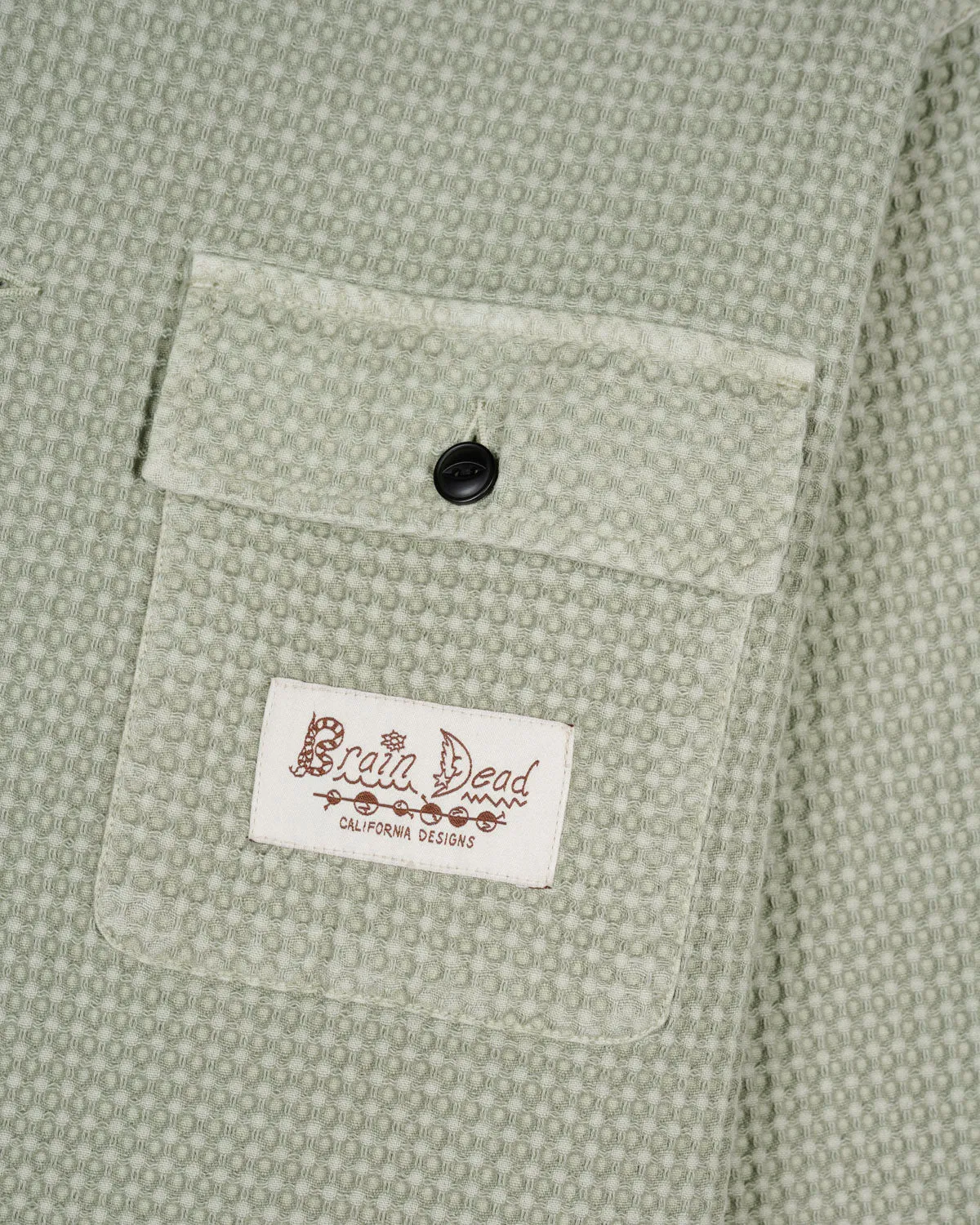 Waffle Button Front Shirt - Stone sold by Brain Dead product image thumbnail 3