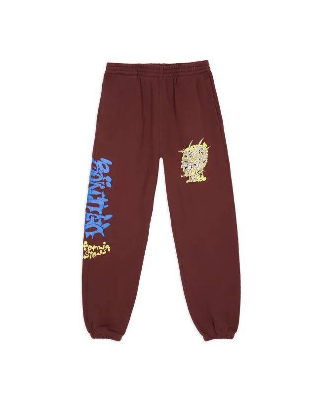 Scrambled Sweatpant - Maroon made by Brain Dead