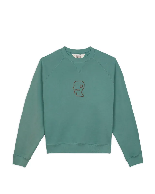 Logo Head Raglan Crewneck - Avocado made by Brain Dead