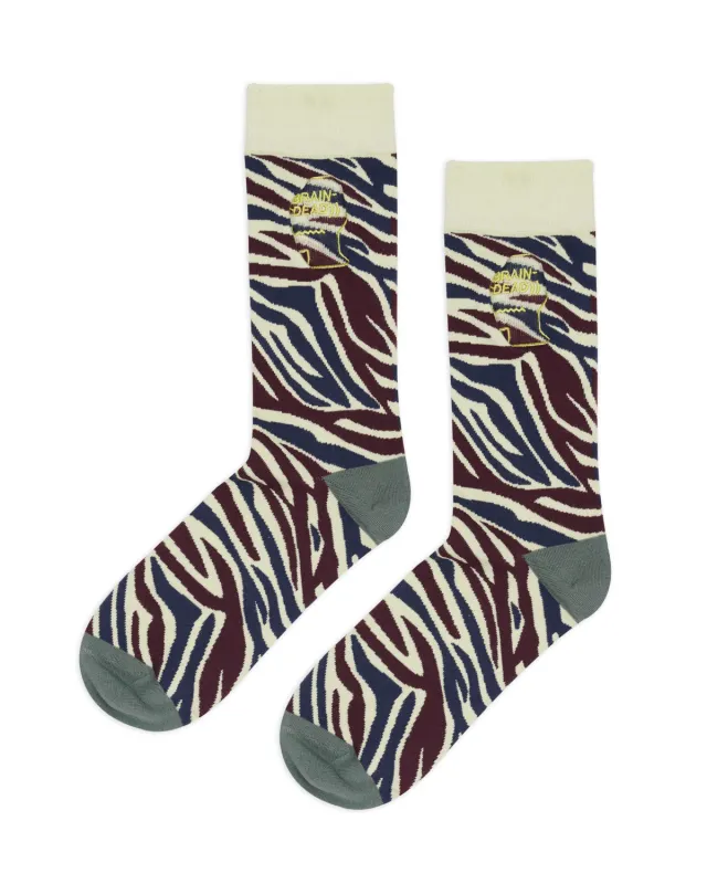 Logohead Dress Socks - Multi Zebra made by Brain Dead