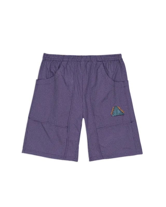 Gridded Ripstop Utility Short - Blueberry made by Brain Dead