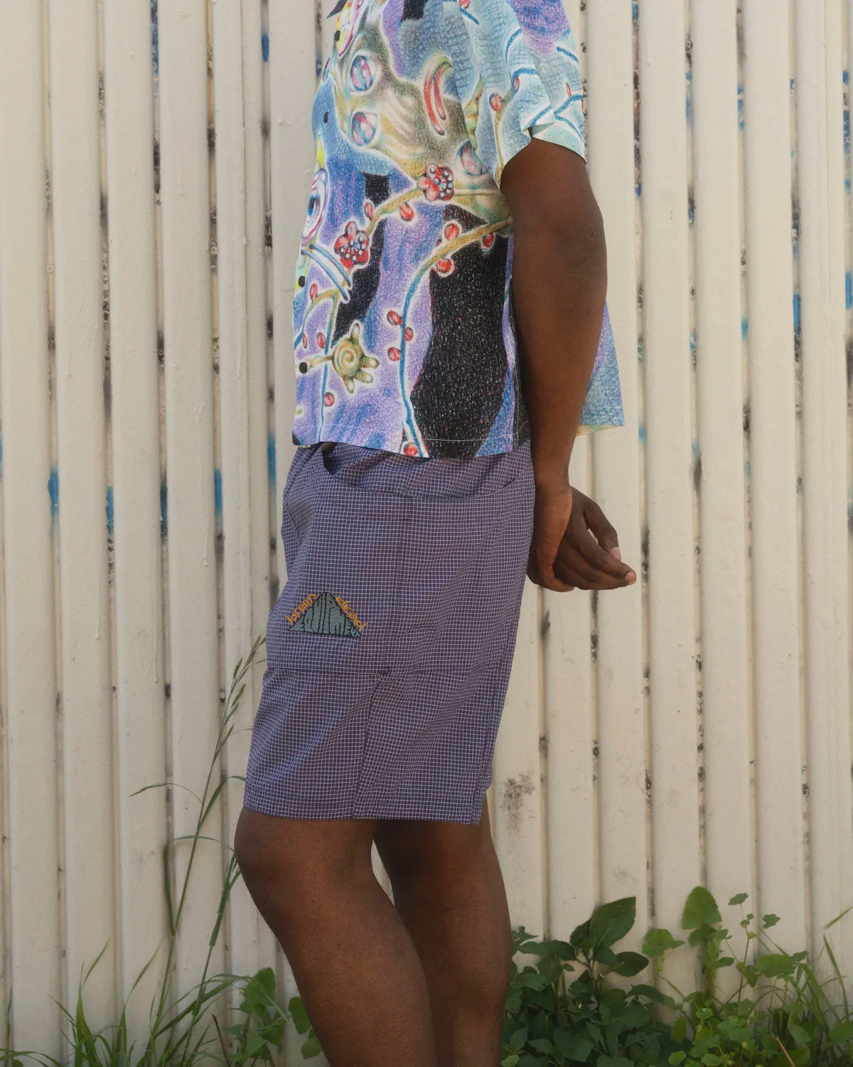 Gridded Ripstop Utility Short - Blueberry sold by Brain Dead product image thumbnail 2