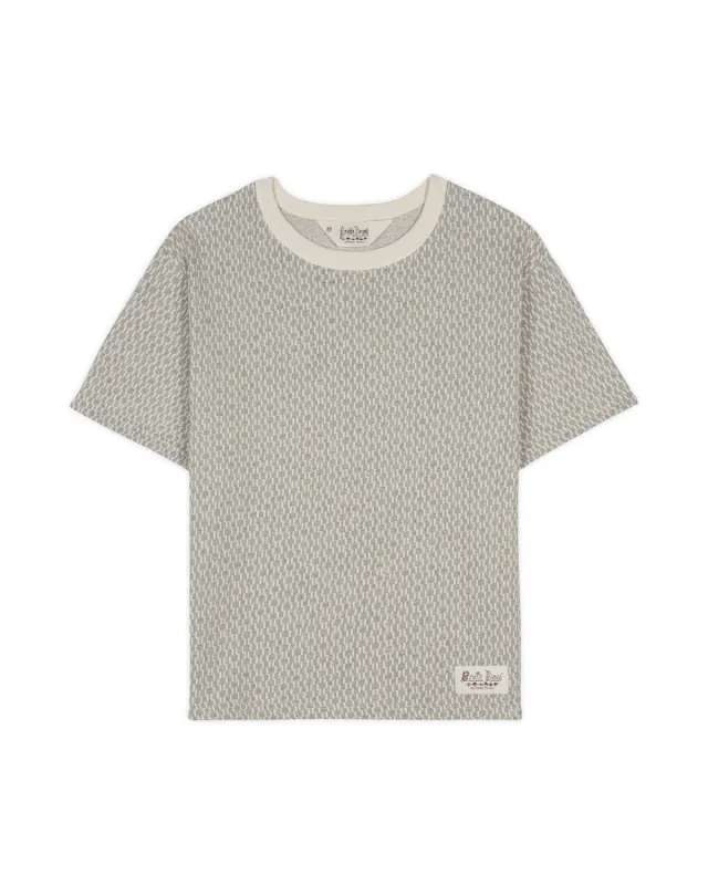 Jacquard Broken Stripe T-shirt - Grey made by Brain Dead