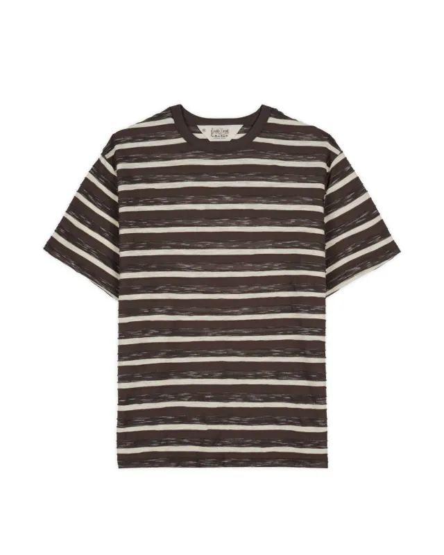 Casey Striped T-shirt - Brown made by Brain Dead