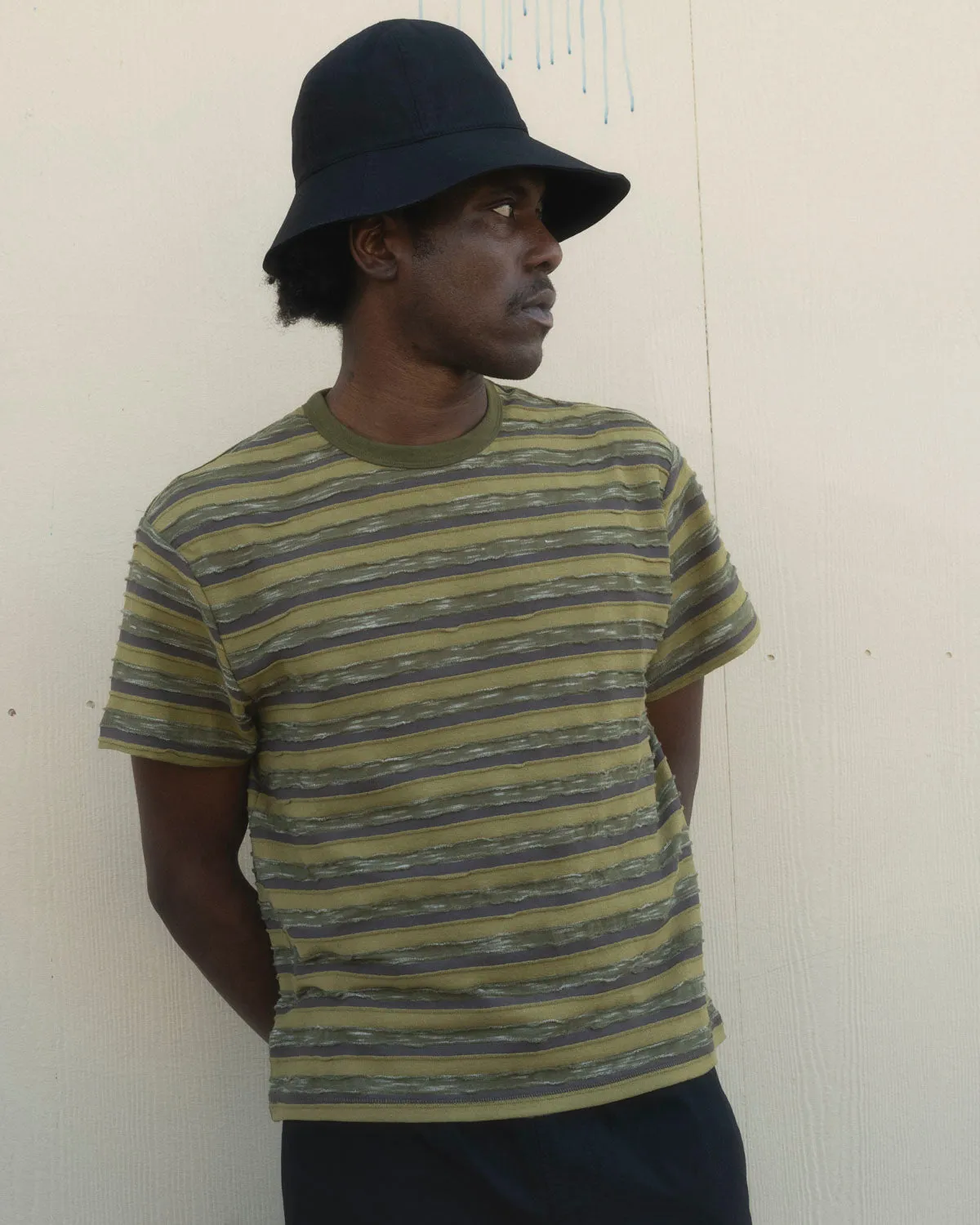 Casey Striped T-shirt - Moss sold by Brain Dead product image thumbnail 2
