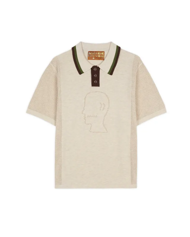 Logo Head Pointelle Polo - Natural made by Brain Dead