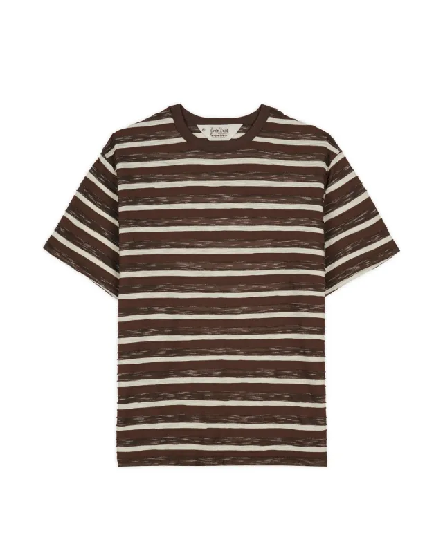Casey Striped T-shirt - Coffee made by Brain Dead