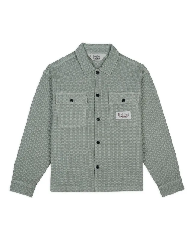Waffle Button Front Shirt - Silver Pine made by Brain Dead