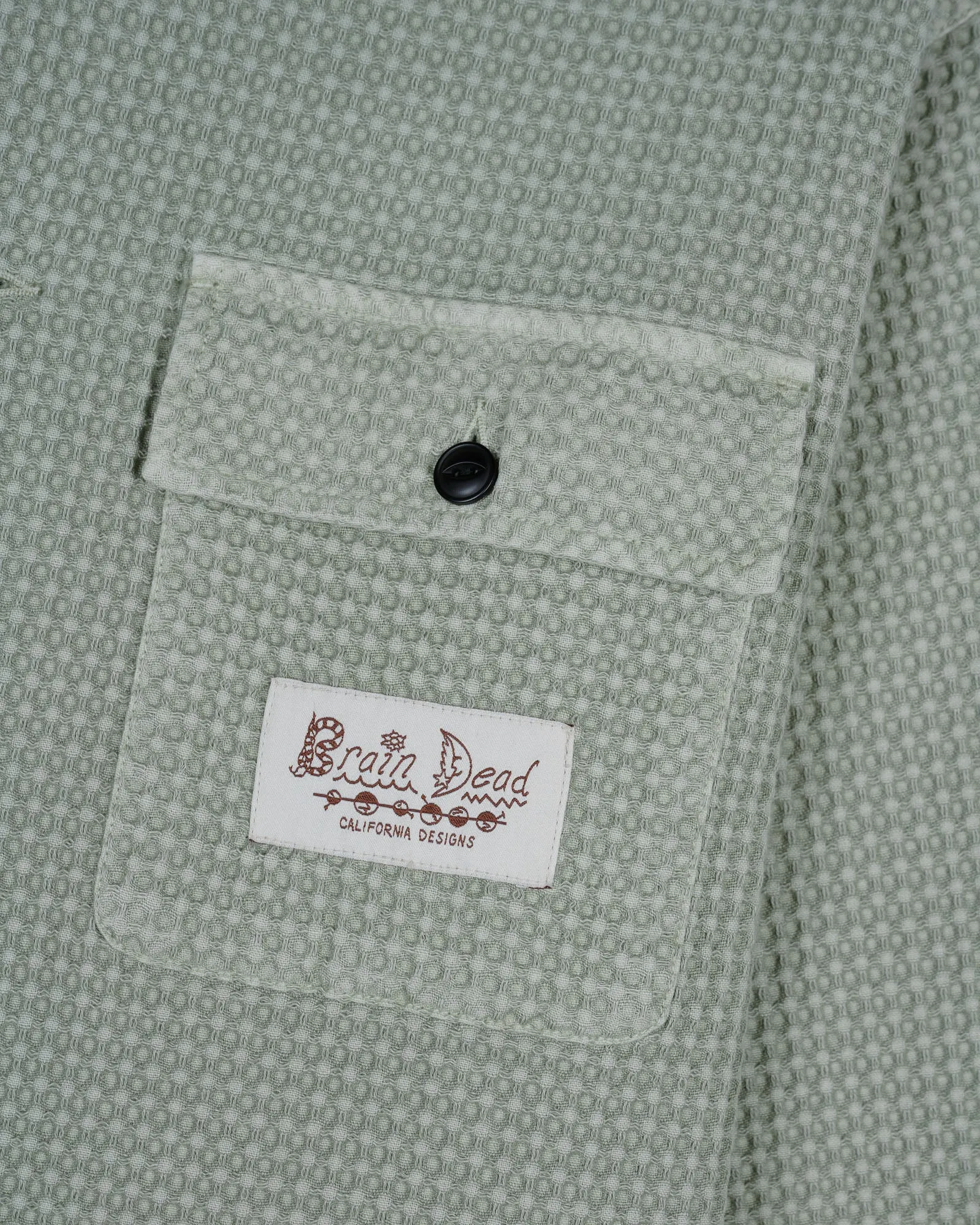 Waffle Button Front Shirt - Silver Pine sold by Brain Dead product image thumbnail 2