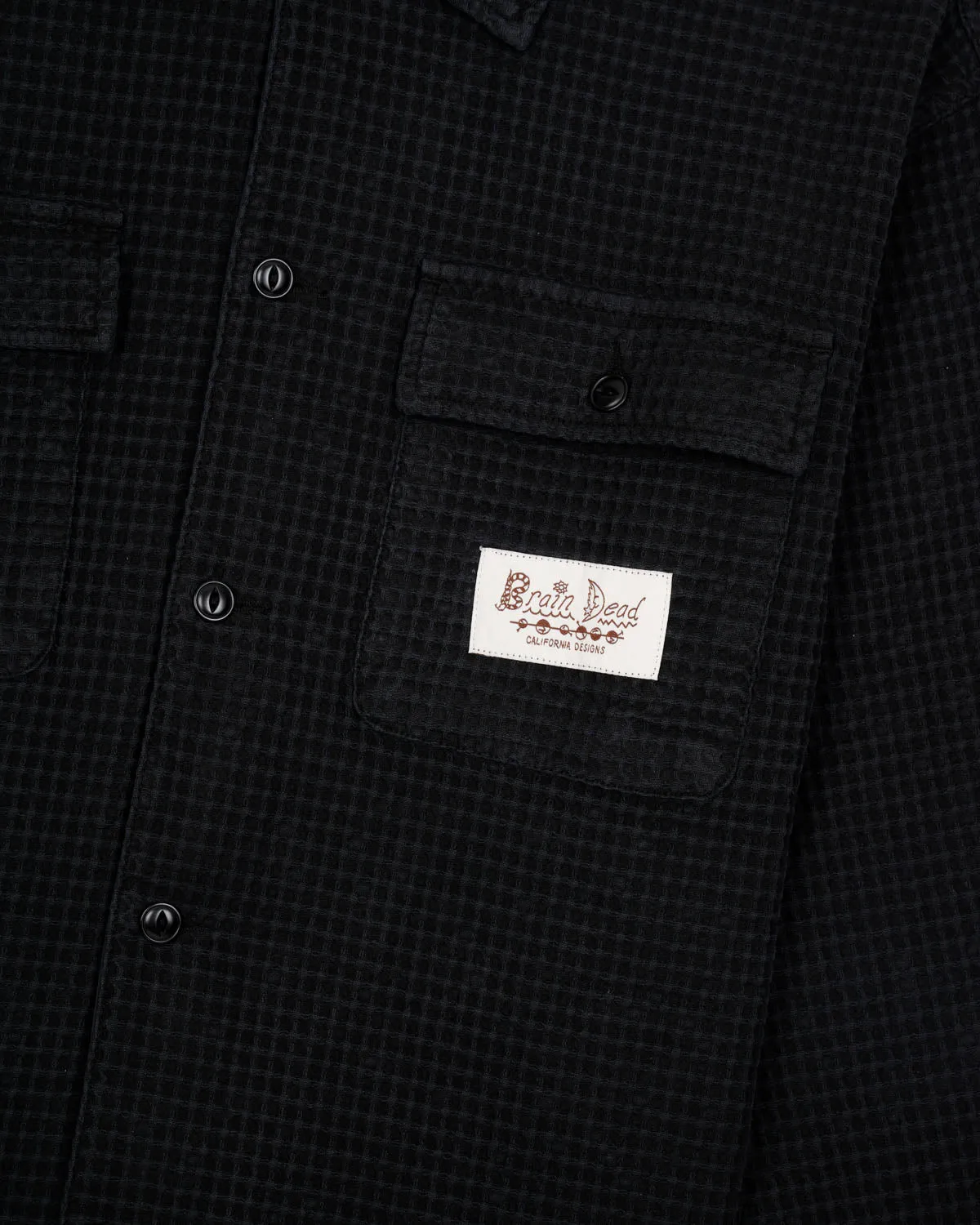 Waffle Button Front Shirt - Black sold by Brain Dead product image thumbnail 2