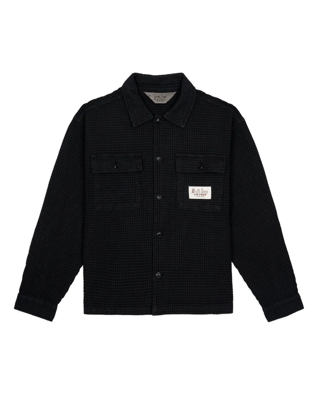 Waffle Button Front Shirt - Black sold by Brain Dead