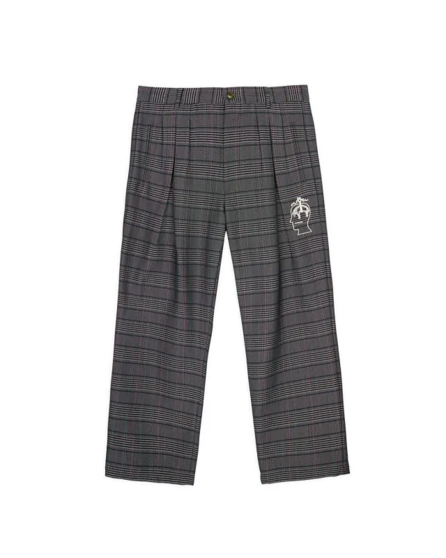 Brooks Brothers California Glen Check Pleated Trouser - Grey made by Brain Dead