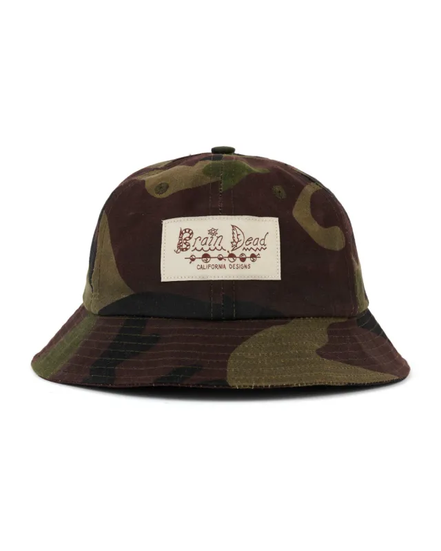 Adjustable 6 Panel Bell Hat - Camo made by Brain Dead