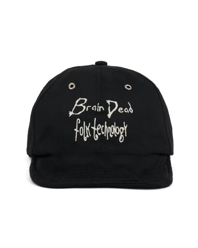 Folk Technology Wire Brim 6 Panel Hat - Black made by Brain Dead
