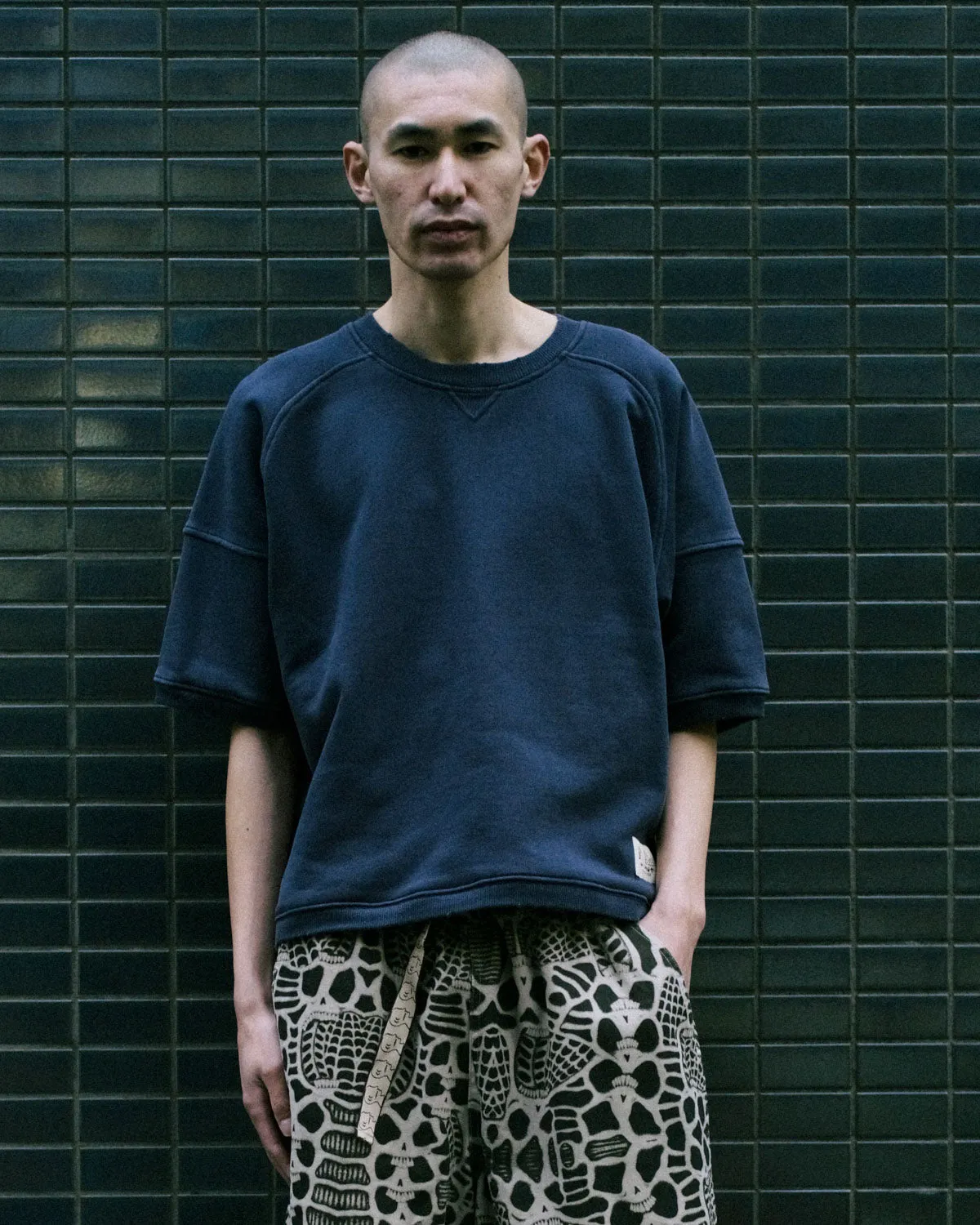 Short Sleeve Crewneck Sweatshirt - Navy sold by Brain Dead product image thumbnail 2