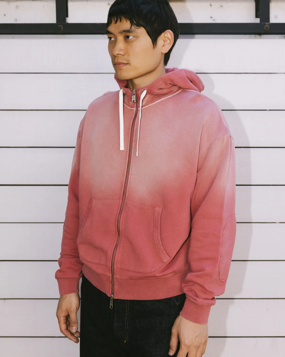 Padded Elbow Zip-Up Hoodie - Brick sold by Brain Dead product image thumbnail 4