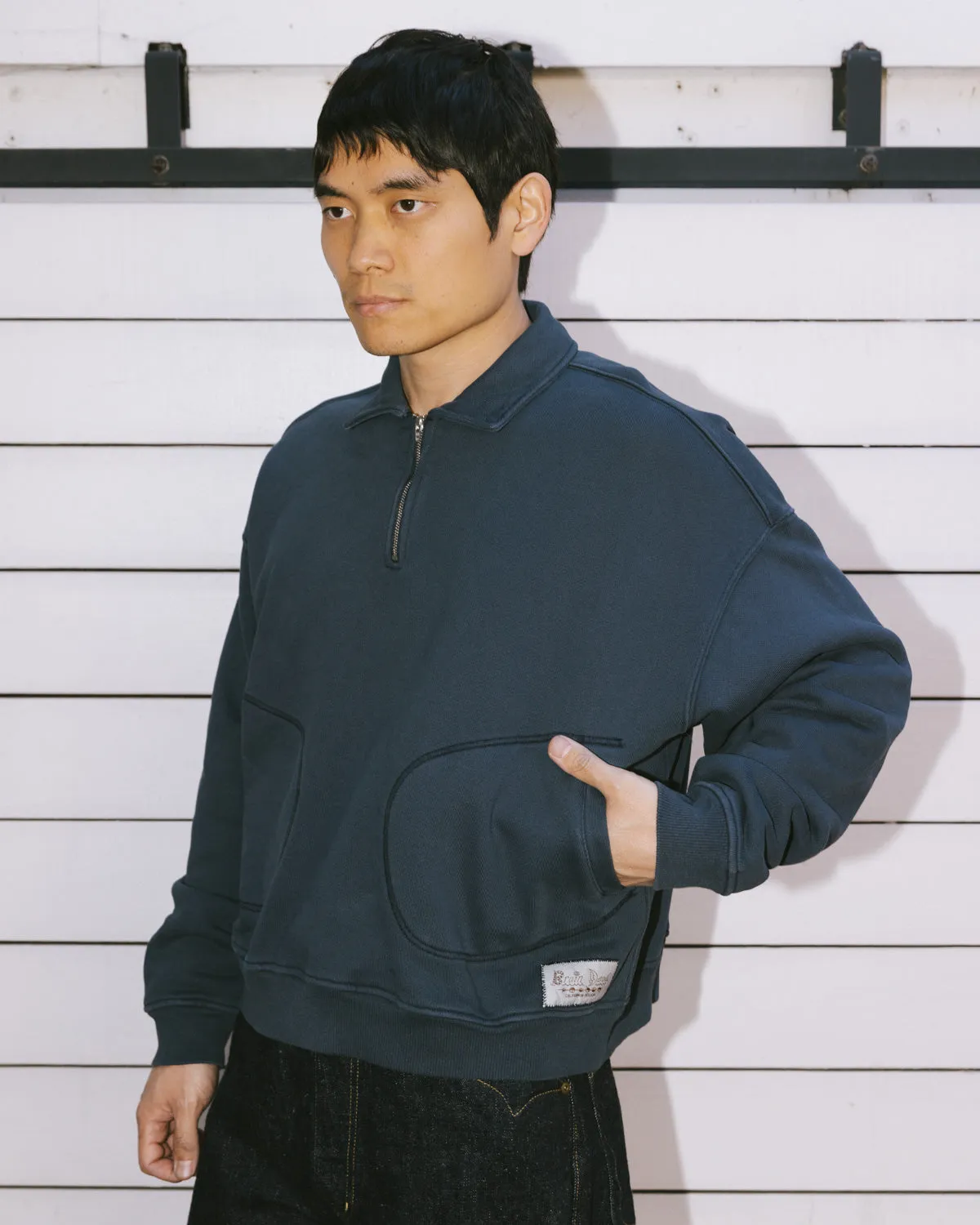 Half Zip Collared Sweatshirt - Midnight sold by Brain Dead product image thumbnail 4