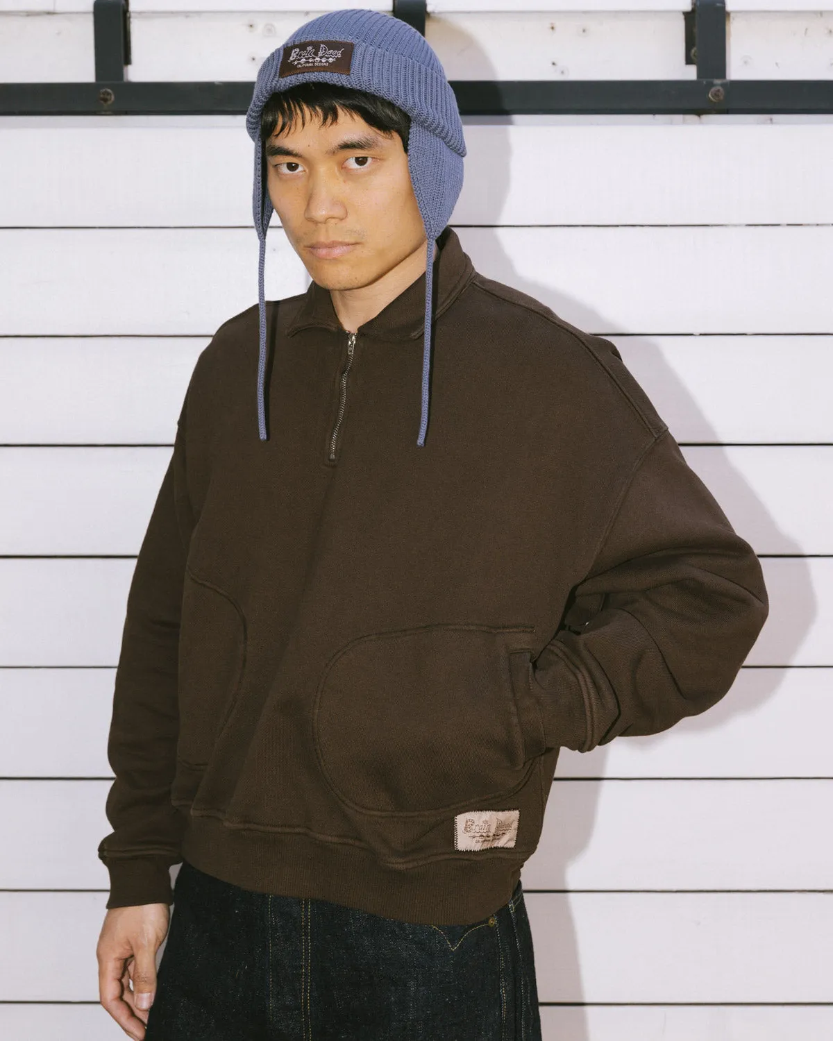 Half Zip Collared Sweatshirt - Brown sold by Brain Dead product image thumbnail 4