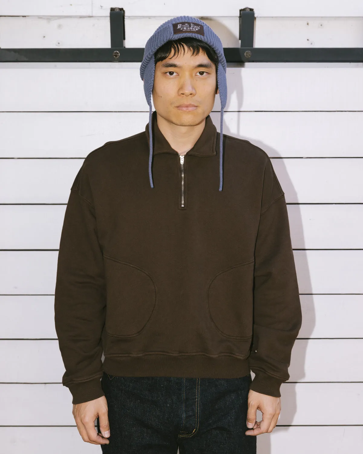Half Zip Collared Sweatshirt - Brown sold by Brain Dead product image thumbnail 2