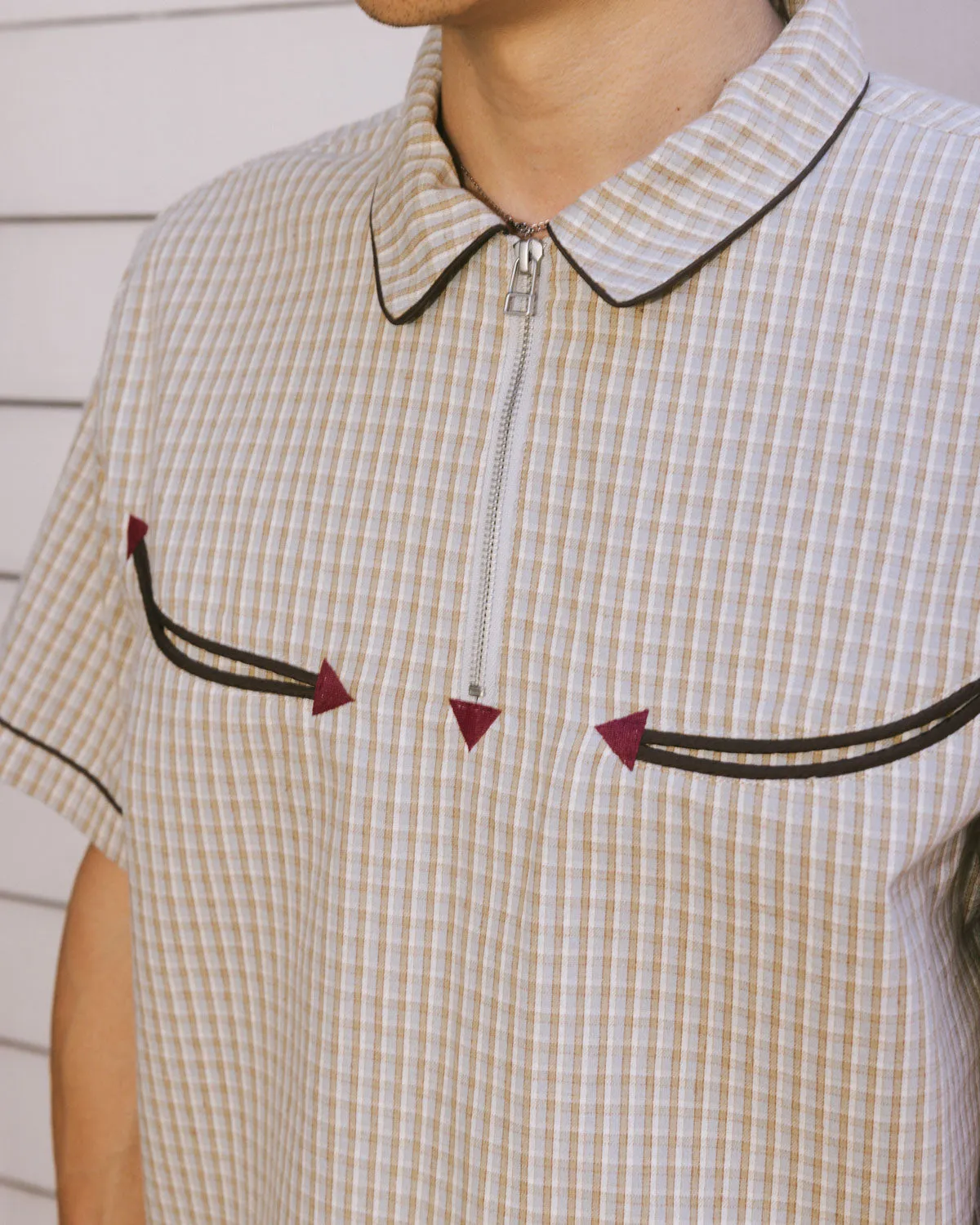Check Western Shirt - Taupe sold by Brain Dead product image thumbnail 4