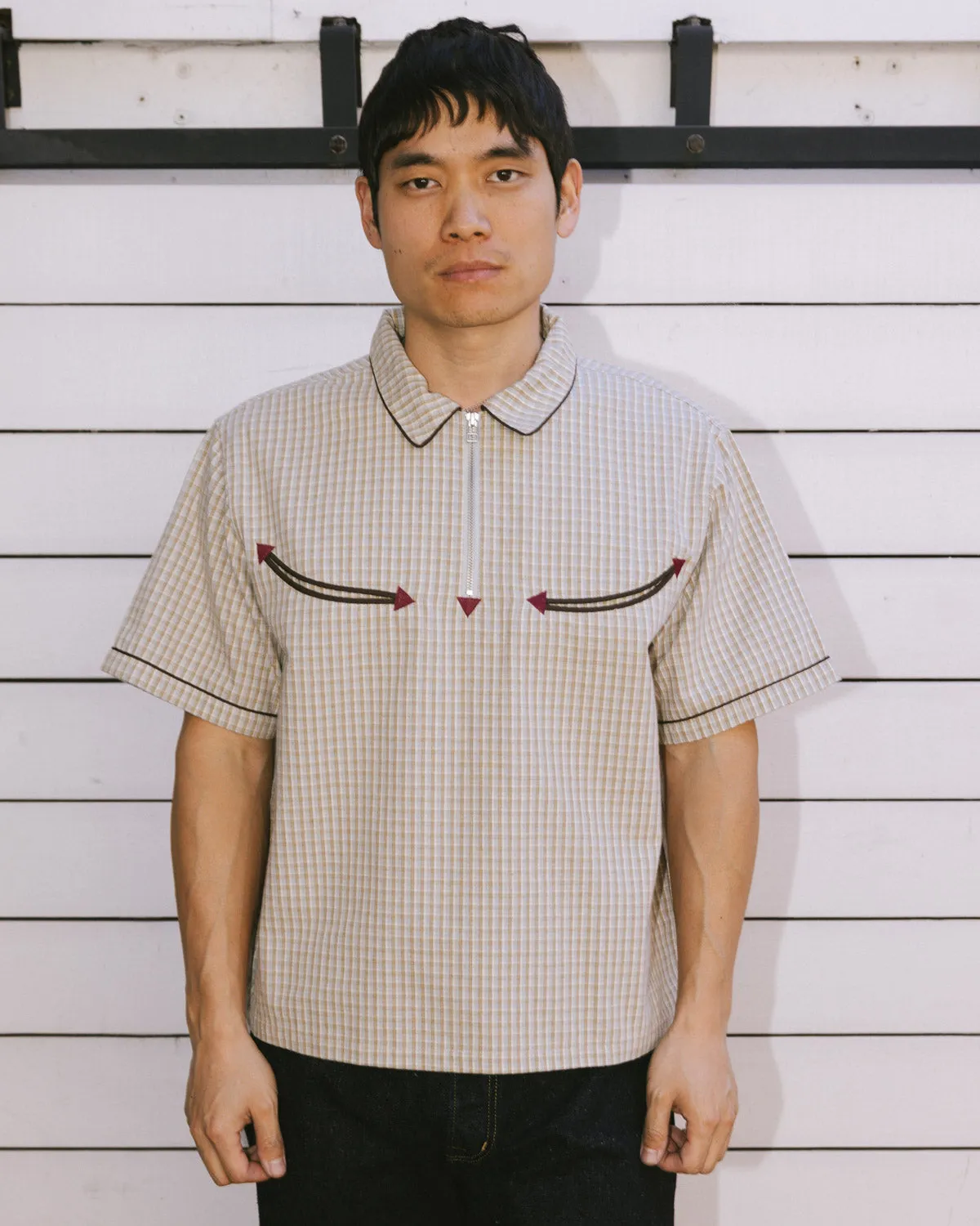 Check Western Shirt - Taupe sold by Brain Dead product image thumbnail 2