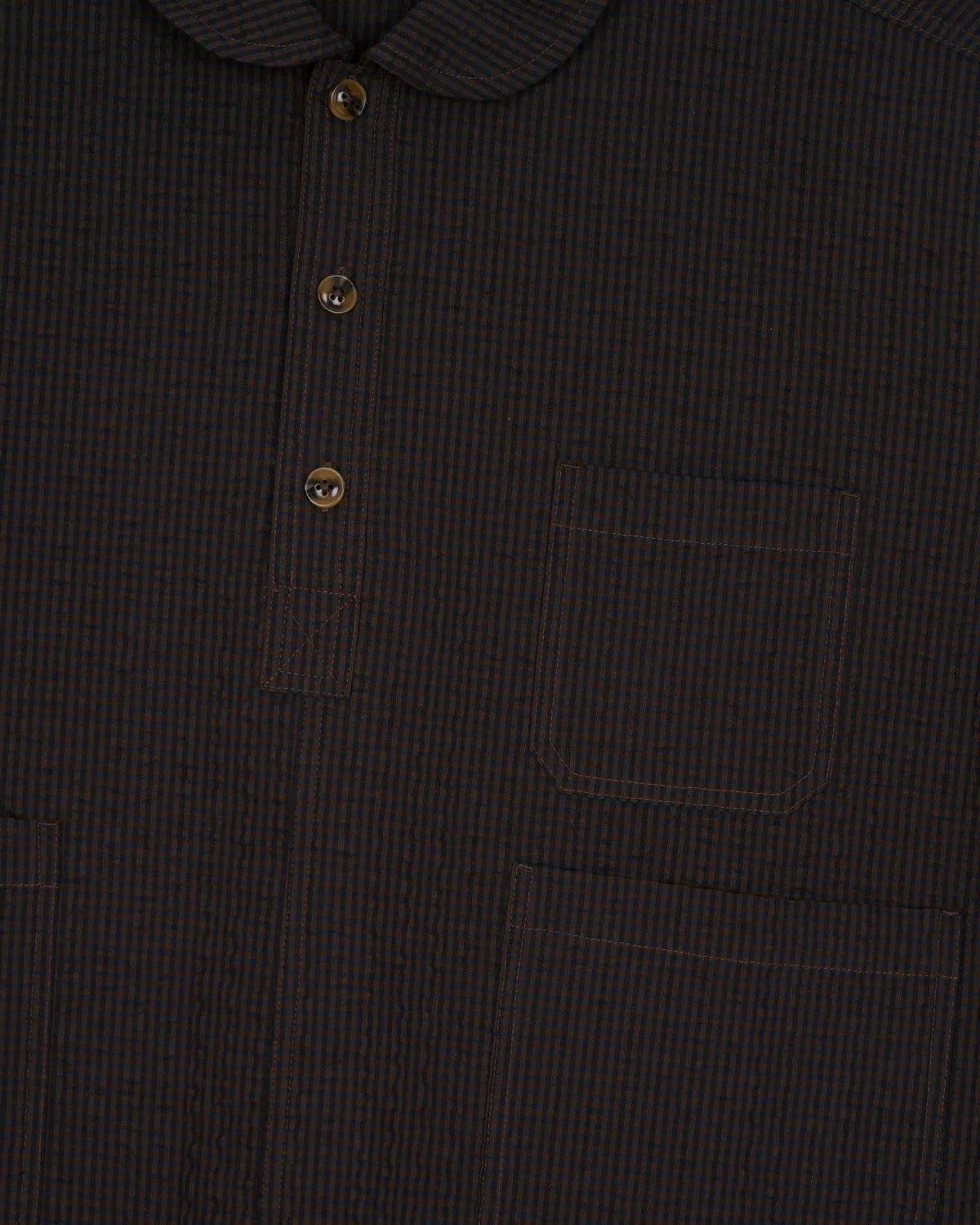 Gingham Round Collar Shirt - Black sold by Brain Dead product image thumbnail 3