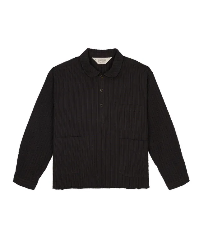 Gingham Round Collar Shirt - Black made by Brain Dead