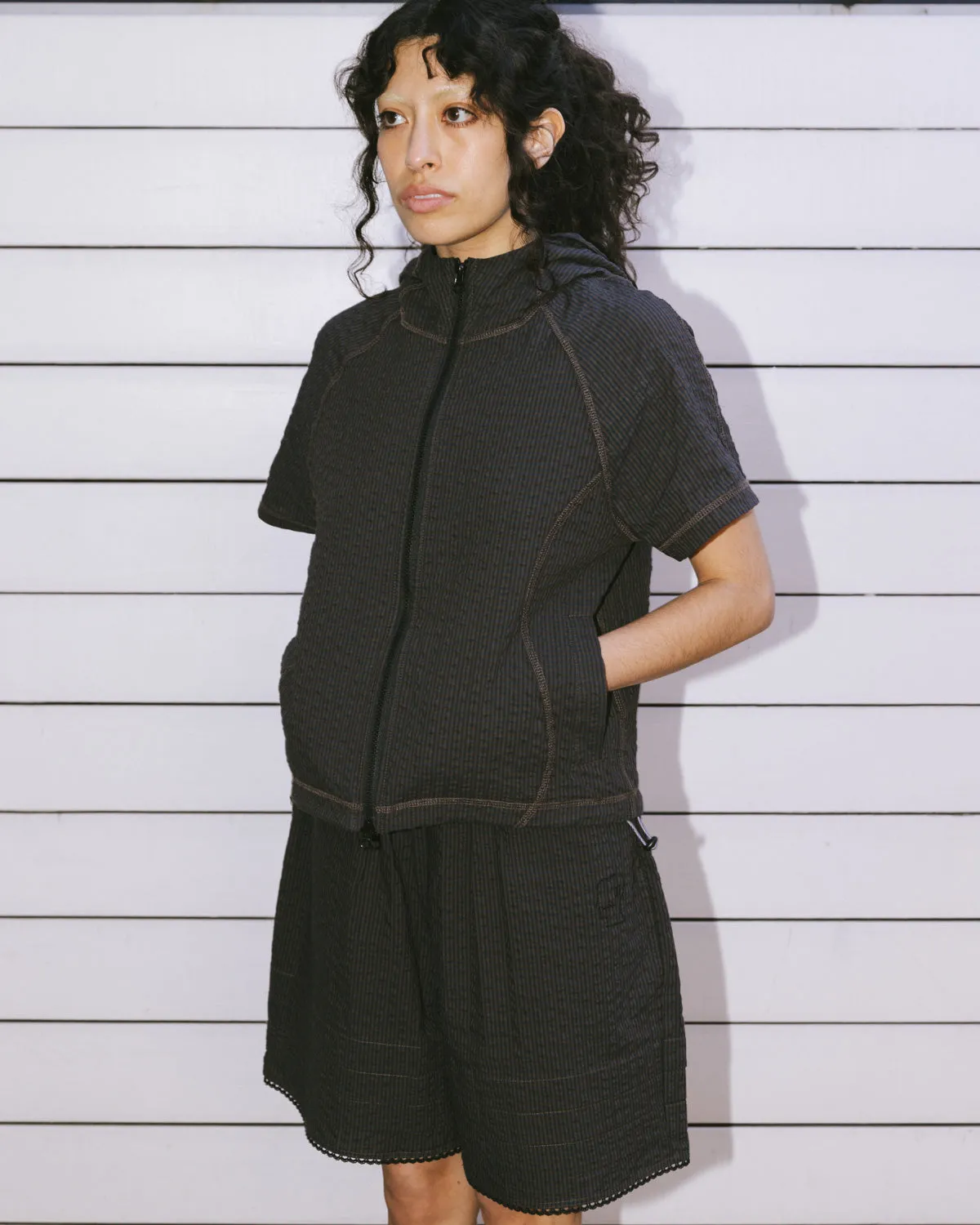 Gingham Hooded Top - Black sold by Brain Dead product image thumbnail 2