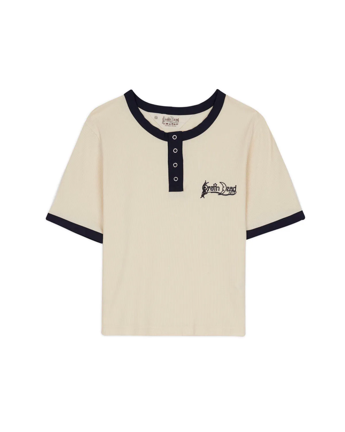 Ribbed Henley - Natural sold by Brain Dead