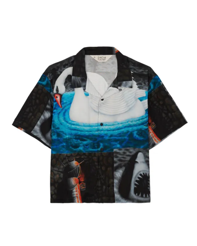 Copia Short Sleeve Button Down Shirt - Black Multi made by Brain Dead