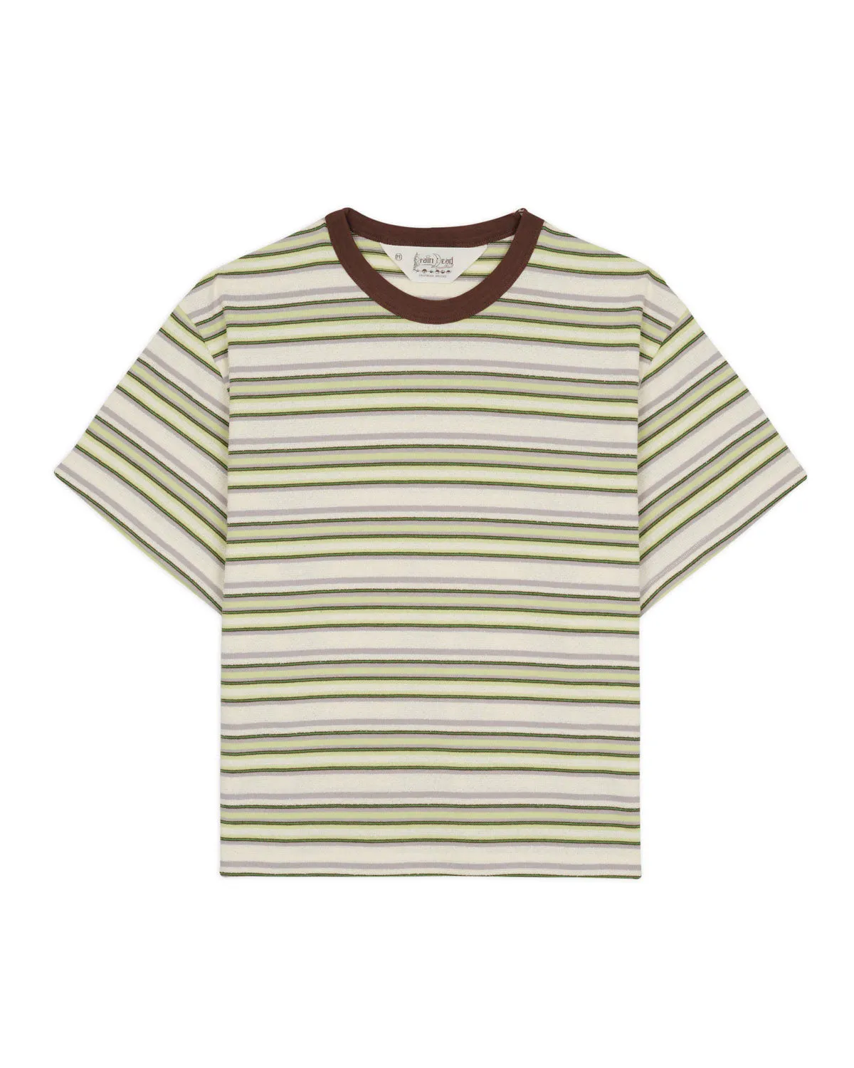 Looped Stripe T-shirt - Green Multi sold by Brain Dead