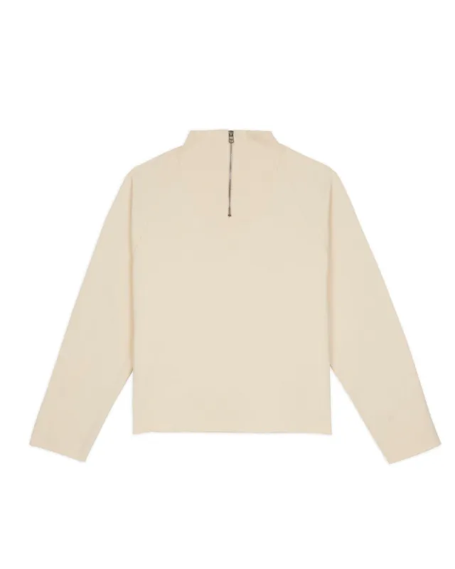 Raglan Mock Neck Pullover - White made by Brain Dead