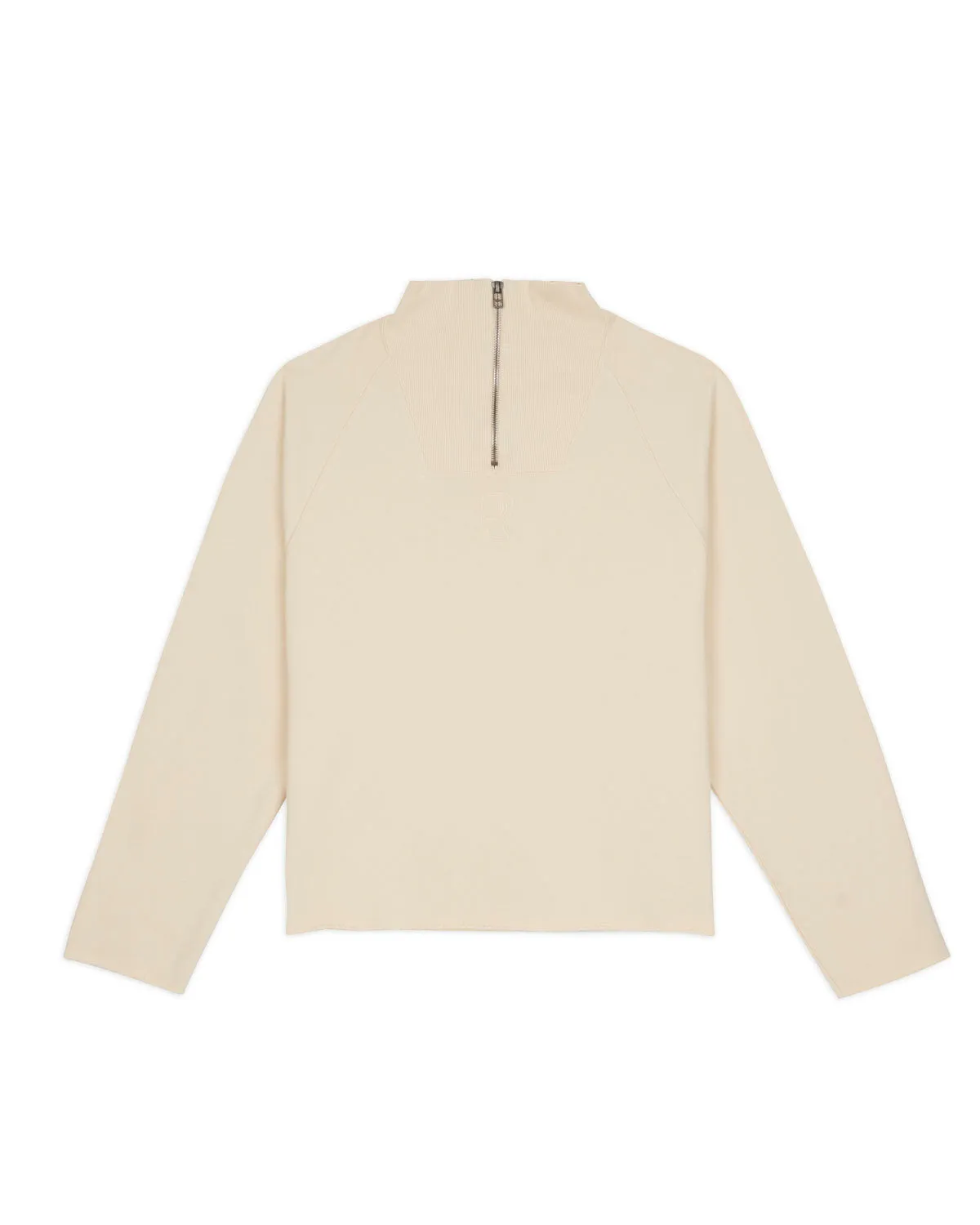 Raglan Mock Neck Pullover - White sold by Brain Dead