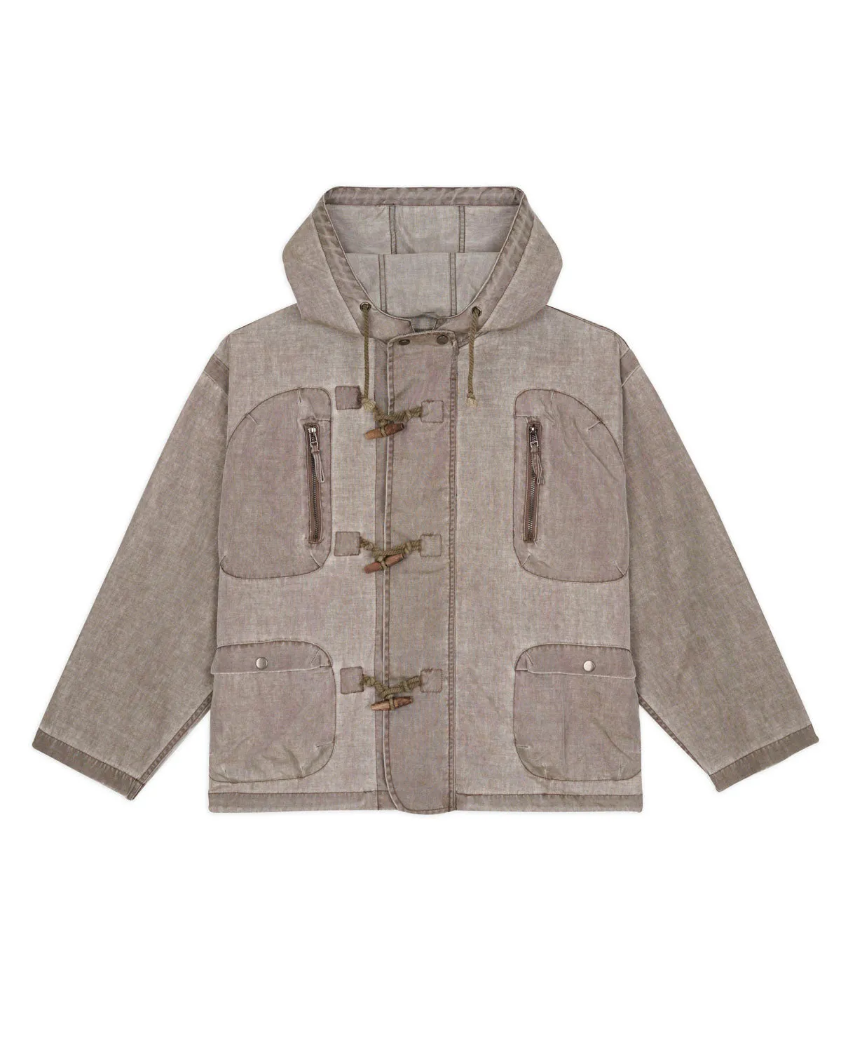 Washed Ripstop Toggle Jacket - Brown sold by Brain Dead