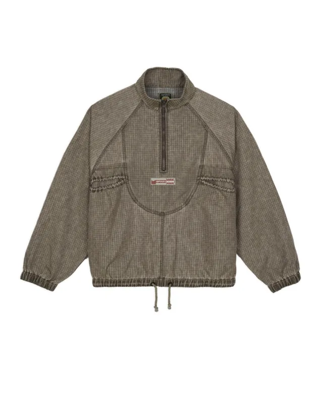 Washed Ripstop Equipment Half Zip - Brown made by Brain Dead