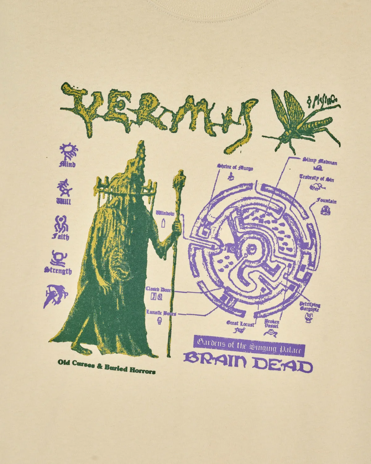 Brain Dead Fantasy Games Vermis Old Curses T-shirt - Natural sold by Brain Dead product image thumbnail 2