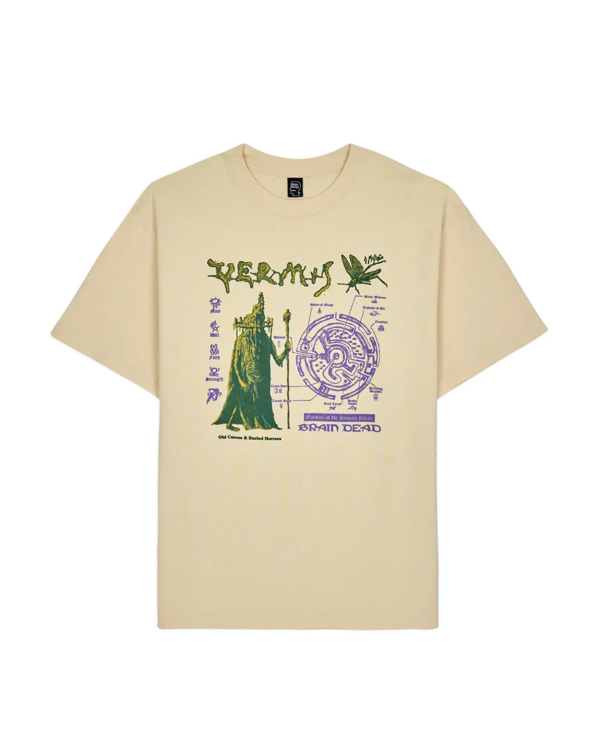 Brain Dead Fantasy Games Vermis Old Curses T-shirt - Natural sold by Brain Dead
