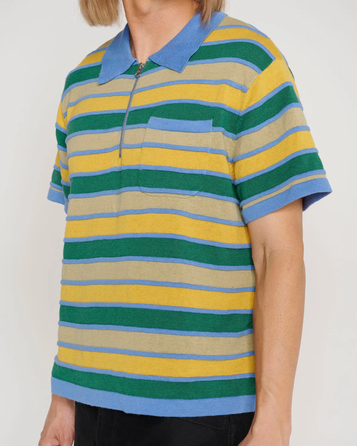 Lifted Stripe Half Zip Shirt - Yellow Multi sold by Brain Dead product image thumbnail 2