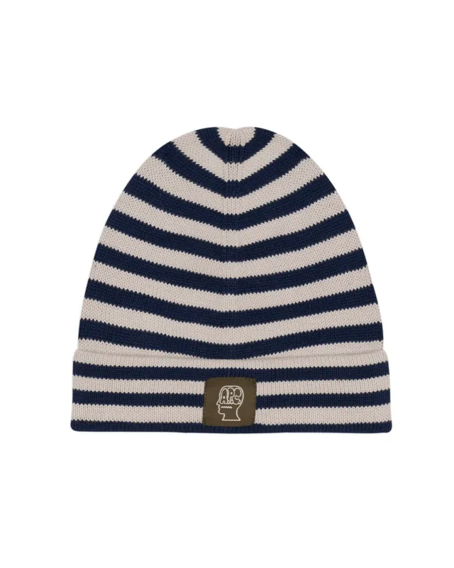Brain Dead x A.P.C. Striped Cotton Beanie - Navy made by Brain Dead