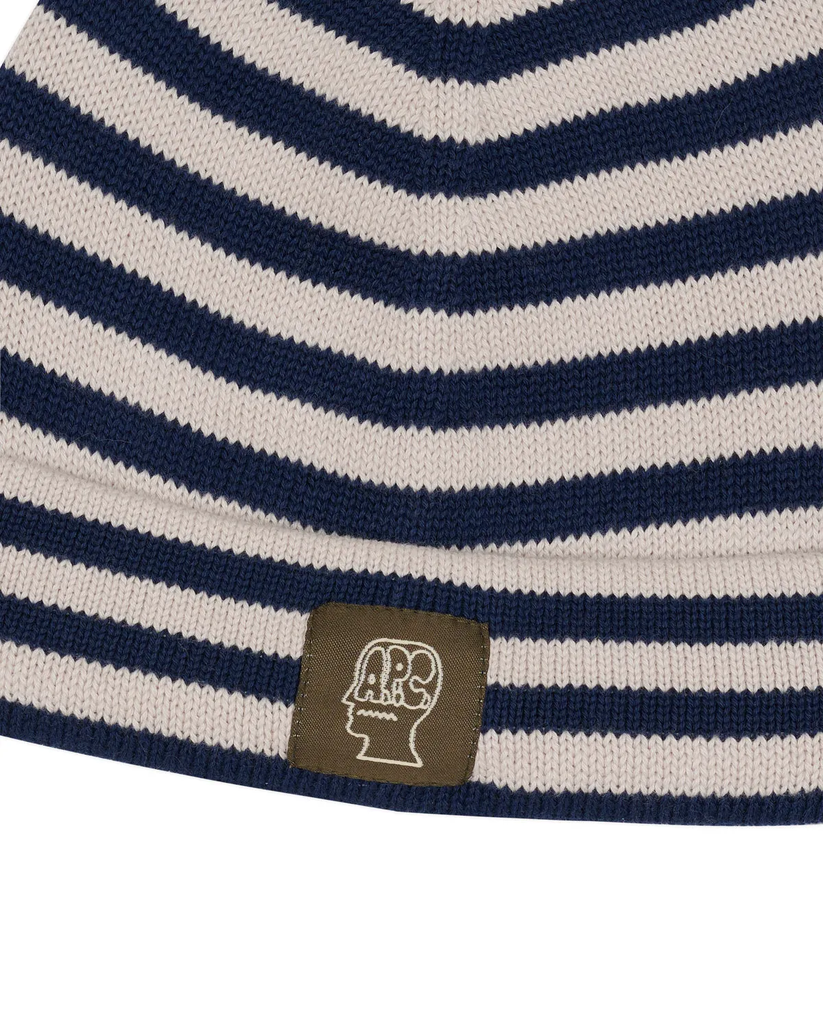 Brain Dead x A.P.C. Striped Cotton Beanie - Navy sold by Brain Dead product image thumbnail 2