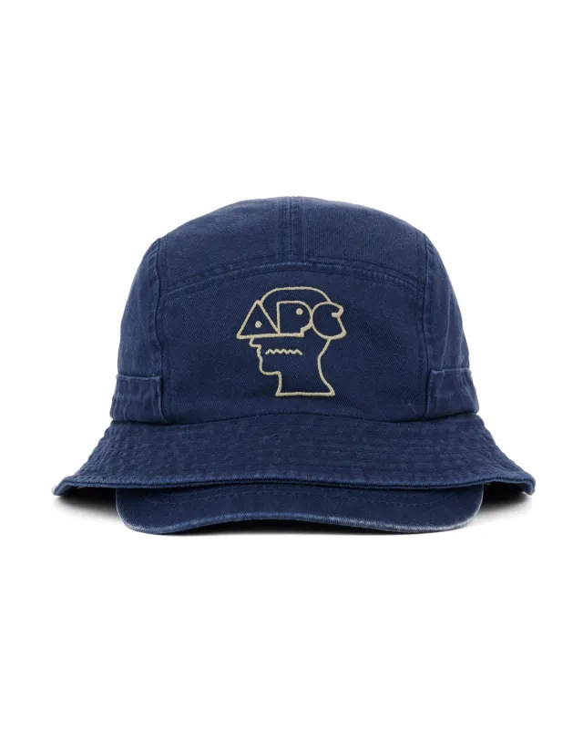 Brain Dead x A.P.C. Bucket Brim Hat - Navy made by Brain Dead