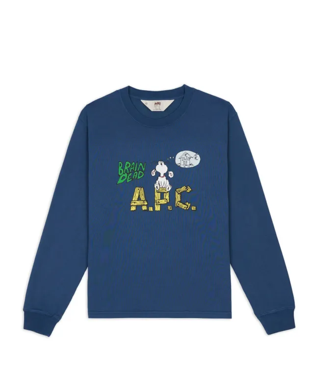 Brain Dead x A.P.C. Homesick Long Sleeve T-shirt - Indigo made by Brain Dead