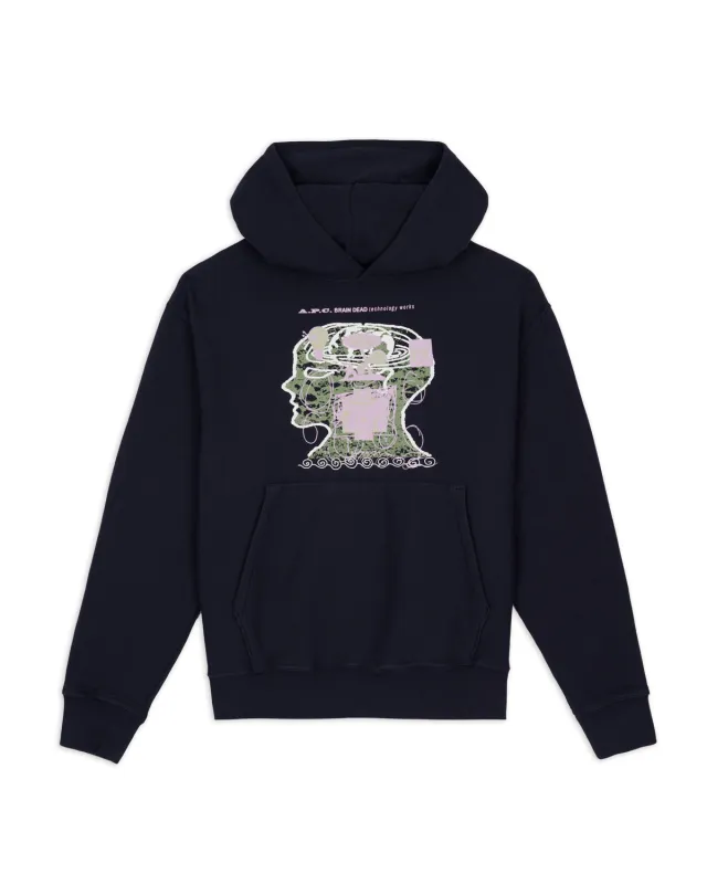 Brain Dead x A.P.C. Technology Works Hoodie - Deep Well made by Brain Dead