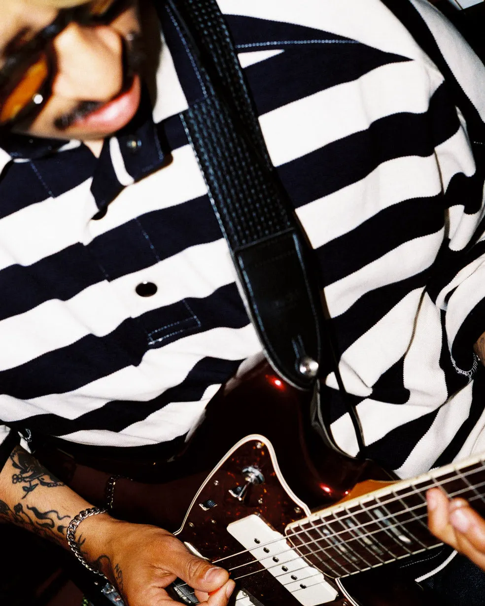 Brain Dead x A.P.C. Striped Pique Polo - Navy sold by Brain Dead product image thumbnail 4