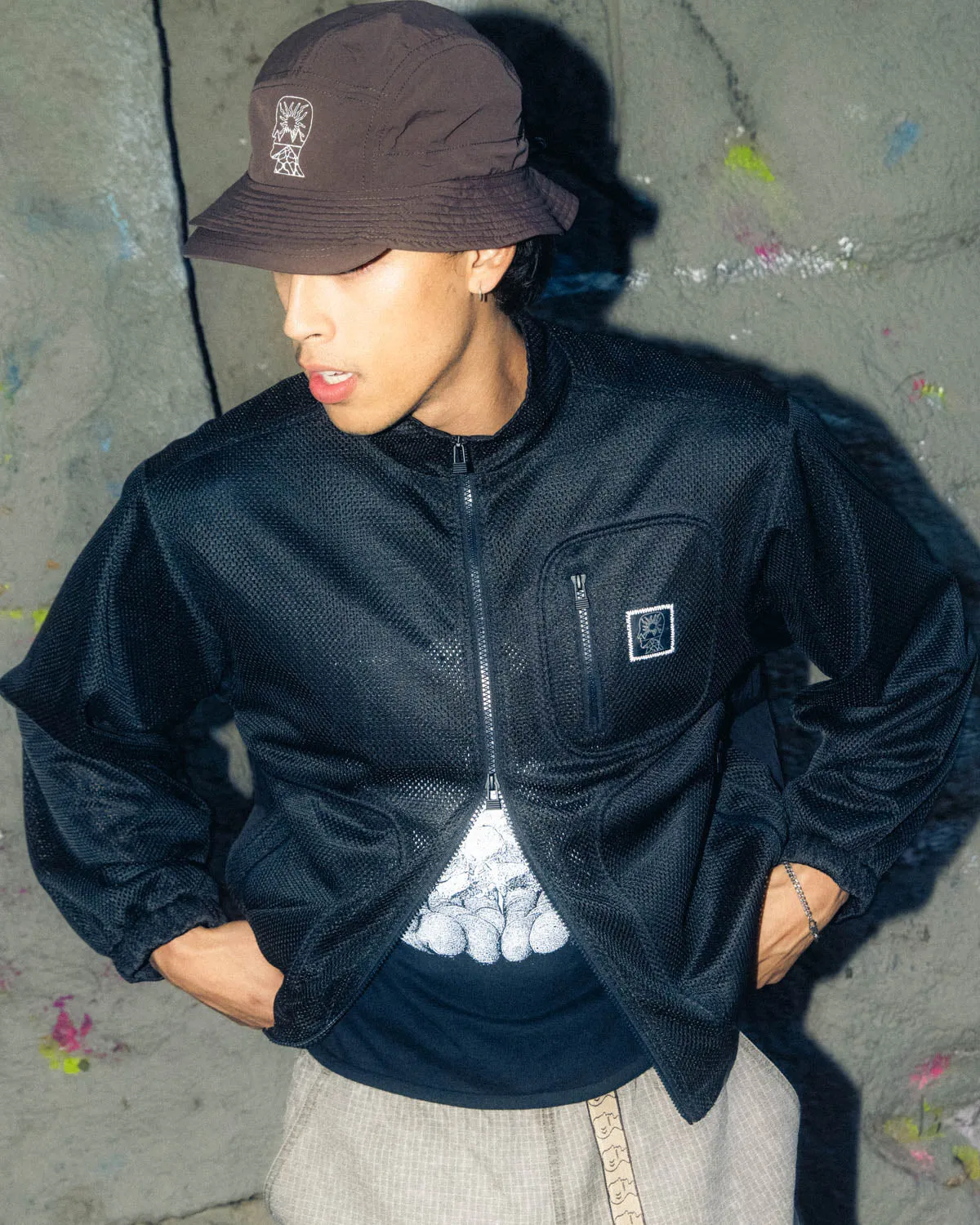 Brain Dead Equipment Tennis Zip Jacket - Black Mesh sold by Brain Dead product image thumbnail 2