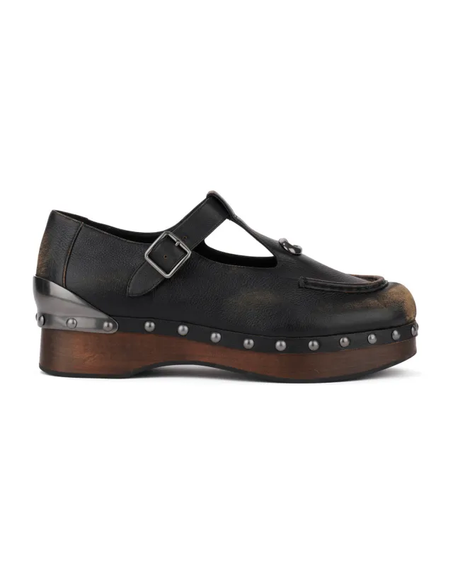 Brain Dead x Coach Leather Wooden Mary Jane - Black made by Brain Dead