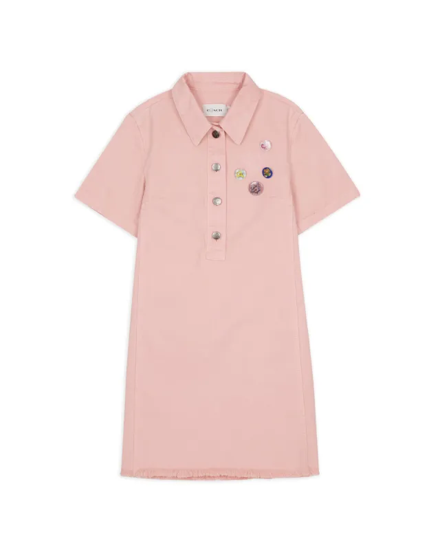 Brain Dead x Coach Short Sleeve Denim Mini Dress - Pink made by Brain Dead