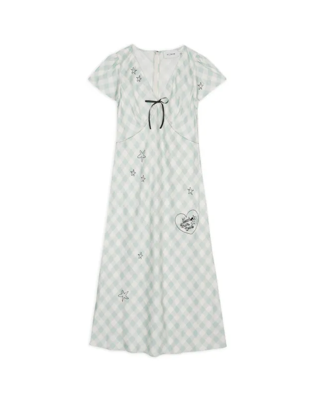 Brain Dead x Coach Embroidered Gingham Dress - Light Green made by Brain Dead